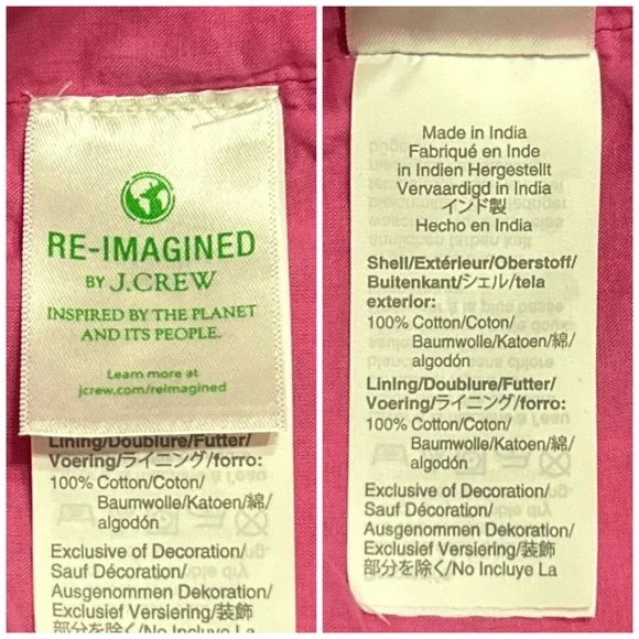 J.Crew Embroidered Romper Women’s Sz 8 Pink Vines Block Print Raglan Puff Sleeve - Picture 15 of 16